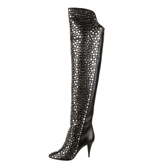 SAINT LAURENT  Kiki Studded Over the Knee … - Picture 1 of 16